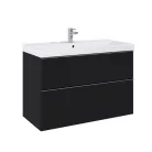 Alsó szekrény, AREZZO design MONTEREY 100 cm-es alsószekrény 2 fiókkal Matt fekete színben, szifo