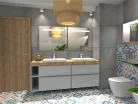Alsó szekrény, AREZZO design MONTEREY 100 cm-es alsószekrény 2 fiókkal Matt Szürke színben, szif