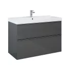 Alsó szekrény, AREZZO design MONTEREY 100 cm-es alsószekrény 2 fiókkal Mf. antracit színben, szif