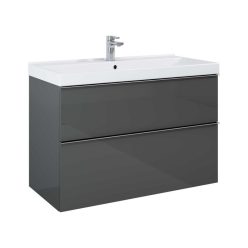   Alsó szekrény, AREZZO design MONTEREY 100 cm-es alsószekrény 2 fiókkal Mf. antracit színben, szif