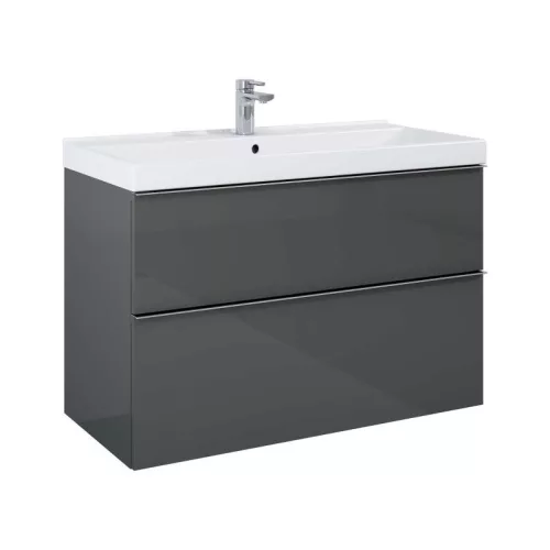 Alsó szekrény, AREZZO design MONTEREY 100 cm-es alsószekrény 2 fiókkal Mf. antracit színben, szif