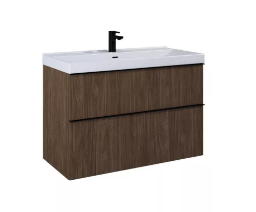 Alsó szekrény, AREZZO design MONTEREY 100 cm-es alsószekrény 2 fiókkal, Lincoln dió színben, szif