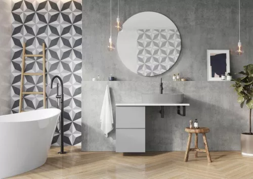 Alsó szekrény, AREZZO design MONTEREY 40 cm-es alsószekrény 2 fiókkal Matt Szürke színben