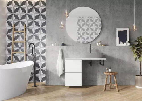 Alsó szekrény, AREZZO design MONTEREY 40 cm-es alsószekrény 2 fiókkal Mf. Fehér színben