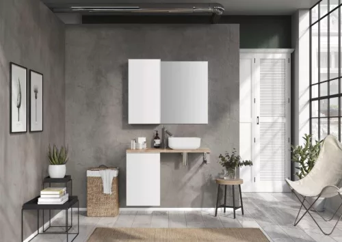 Alsó szekrény, AREZZO design MONTEREY 40 cm-es oldalszekrény 1 ajtóval Matt Fehér színben
