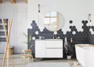 Alsó szekrény, AREZZO design MONTEREY 40 cm-es oldalszekrény 1 ajtóval Matt Fehér színben