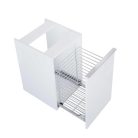 Alsó szekrény, AREZZO design MONTEREY 40 cm-es oldalszekrény szennyeskosárral 1 ajtóval Mf. Fehér