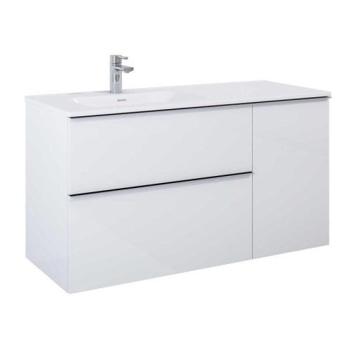 Alsó szekrény, AREZZO design MONTEREY 40 cm-es oldalszekrény szennyeskosárral 1 ajtóval Mf. Fehér