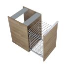 Alsó szekrény, AREZZO design MONTEREY 40 cm-es oldalszekrény szennyeskosárral Canela tölgy színbe