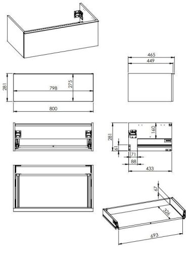 Alsó szekrény, AREZZO design MONTEREY 40 cm-es oldalszekrény szennyeskosárral Lincoln dió színben