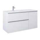 Alsó szekrény, AREZZO design MONTEREY 40 cm-es oldalszekrény szennyeskosárral Matt Fehér színben