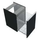 Alsó szekrény, AREZZO design MONTEREY 40 cm-es oldalszekrény szennyeskosárral Matt fekete színben