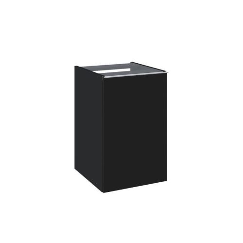 Alsó szekrény, AREZZO design MONTEREY 40 cm-es oldalszekrény szennyeskosárral Matt fekete színben