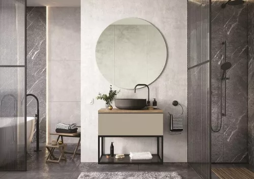 Alsó szekrény, AREZZO design MONTEREY 60 cm-es alsószekrény 1 fiókkal Matt Beige színben, szifonk