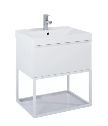 Alsó szekrény, AREZZO design MONTEREY 60 cm-es alsószekrény 1 fiókkal Matt Fehér színben, szifonk