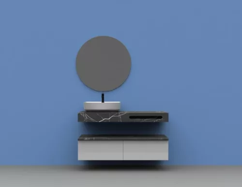 Alsó szekrény, AREZZO design MONTEREY 60 cm-es alsószekrény 1 fiókkal Matt Szürke színben, szifon