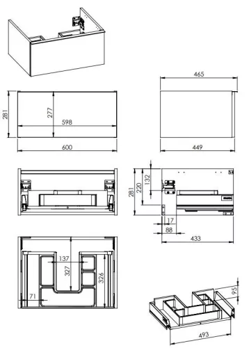 Alsó szekrény, AREZZO design MONTEREY 60 cm-es alsószekrény 1 fiókkal Matt Zöld szifonkivágással