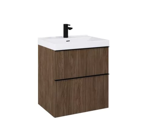 Alsó szekrény, AREZZO design MONTEREY 60 cm-es alsószekrény 2 fiókkal Lincoln dió színben, szifon