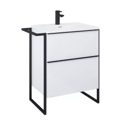   Alsó szekrény, AREZZO design MONTEREY 60 cm-es alsószekrény 2 fiókkal Matt Fehér színben, szifonk