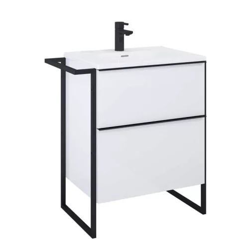 Alsó szekrény, AREZZO design MONTEREY 60 cm-es alsószekrény 2 fiókkal Matt Fehér színben, szifonk