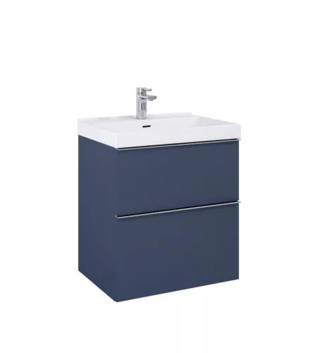 Alsó szekrény, AREZZO design MONTEREY 60 cm-es alsószekrény 2 fiókkal Matt Kék színben, szifonkiv