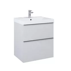   Alsó szekrény, AREZZO design MONTEREY 60 cm-es alsószekrény 2 fiókkal Matt Szürke színben, szifon