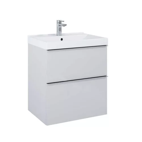 Alsó szekrény, AREZZO design MONTEREY 60 cm-es alsószekrény 2 fiókkal Matt Szürke színben, szifon