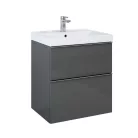 Alsó szekrény, AREZZO design MONTEREY 60 cm-es alsószekrény 2 fiókkal Mf. antracit színben, szifo