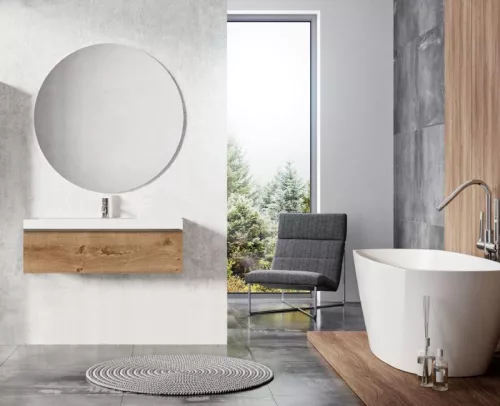 Alsó szekrény, AREZZO design MONTEREY 80 cm-es alsószekrény 1 fiókkal Canela tölgy színben, szifo