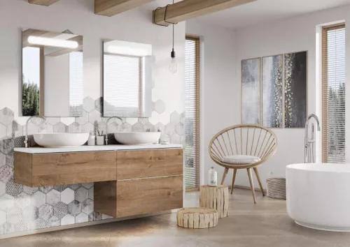 Alsó szekrény, AREZZO design MONTEREY 80 cm-es alsószekrény 1 fiókkal Canela tölgy színben, szifo