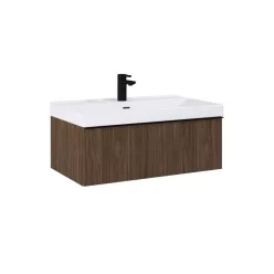   Alsó szekrény, AREZZO design MONTEREY 80 cm-es alsószekrény 1 fiókkal Lincoln dió színben, szifon