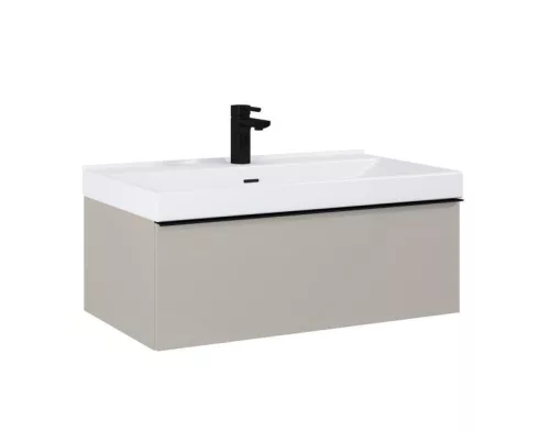 Alsó szekrény, AREZZO design MONTEREY 80 cm-es alsószekrény 1 fiókkal Matt Beige színben, szifonk