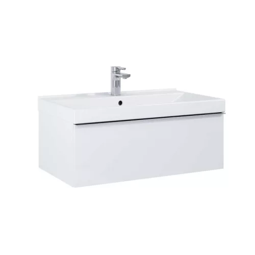 Alsó szekrény, AREZZO design MONTEREY 80 cm-es alsószekrény 1 fiókkal Matt Fehér színben, szifonk