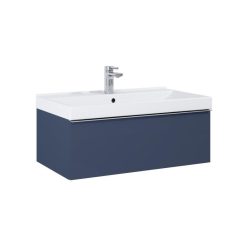   Alsó szekrény, AREZZO design MONTEREY 80 cm-es alsószekrény 1 fiókkal Matt Kék színben, szifonkiv