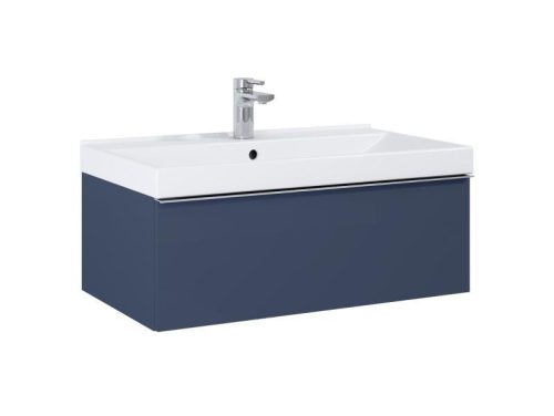 Alsó szekrény, AREZZO design MONTEREY 80 cm-es alsószekrény 1 fiókkal Matt Kék színben, szifonkiv