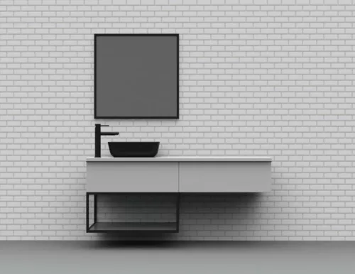 Alsó szekrény, AREZZO design MONTEREY 80 cm-es alsószekrény 1 fiókkal Matt Szürke színben, szifon