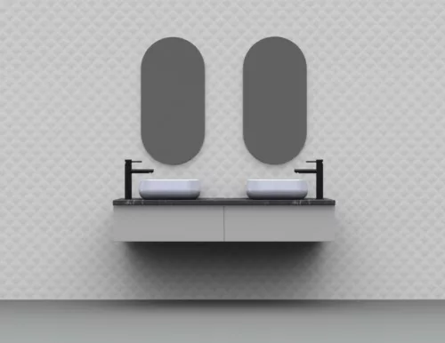 Alsó szekrény, AREZZO design MONTEREY 80 cm-es alsószekrény 1 fiókkal Matt Szürke színben, szifon