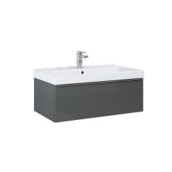   Alsó szekrény, AREZZO design MONTEREY 80 cm-es alsószekrény 1 fiókkal Mf. antracit színben, szifo