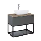 Alsó szekrény, AREZZO design MONTEREY 80 cm-es alsószekrény 1 fiókkal Mf. antracit színben, szifo