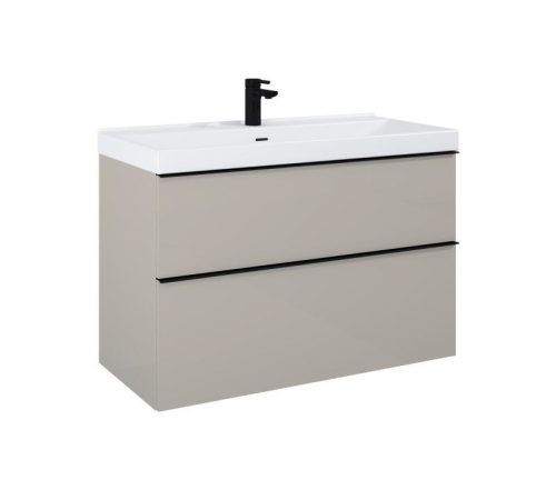 Alsó szekrény, AREZZO design MONTEREY 80 cm-es alsószekrény 2 fiókkal Matt beige színben, szifonk