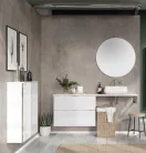 Alsó szekrény, AREZZO design MONTEREY 80 cm-es alsószekrény 2 fiókkal Matt Fehér színben, szifonk