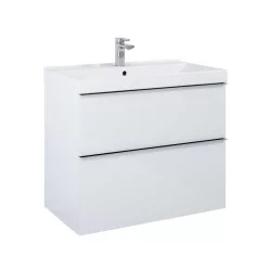   Alsó szekrény, AREZZO design MONTEREY 80 cm-es alsószekrény 2 fiókkal Matt Fehér színben, szifonk