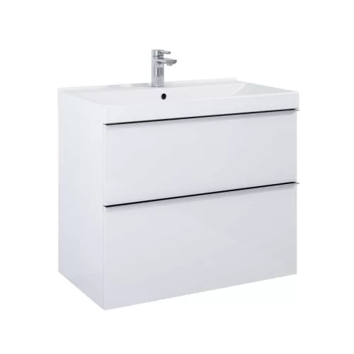 Alsó szekrény, AREZZO design MONTEREY 80 cm-es alsószekrény 2 fiókkal Matt Fehér színben, szifonk