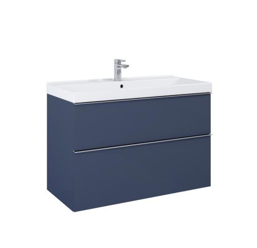 Alsó szekrény, AREZZO design MONTEREY 80 cm-es alsószekrény 2 fiókkal Matt kék színben, szifonkiv