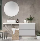 Alsó szekrény, AREZZO design MONTEREY 80 cm-es alsószekrény 2 fiókkal Matt Szürke színben, szifon