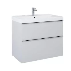   Alsó szekrény, AREZZO design MONTEREY 80 cm-es alsószekrény 2 fiókkal Matt Szürke színben, szifon