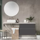 Alsó szekrény, AREZZO design MONTEREY 80 cm-es alsószekrény 2 fiókkal Mf. antracit színben, szifo