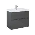 Alsó szekrény, AREZZO design MONTEREY 80 cm-es alsószekrény 2 fiókkal Mf. antracit színben, szifo