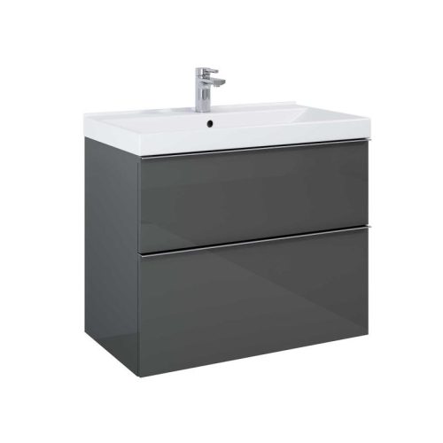 Alsó szekrény, AREZZO design MONTEREY 80 cm-es alsószekrény 2 fiókkal Mf. antracit színben, szifo