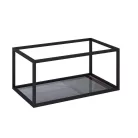 Alsó szekrény, AREZZO design MONTEREY alsó polcos fekete fémkeret 80, grafit szürke üvegpolccal